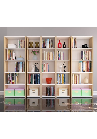 Nurmobilya Nur Mobilya Linda 5'Li Arkalıklı Kitaplık 3 Renk