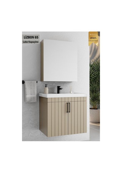 Lizbon 65 Cm Lake Kapuçino Banyo Dolabı Kapuçino Lizbon 65 Cm Lake Kapuçino Banyo Dolabı Kapuçino