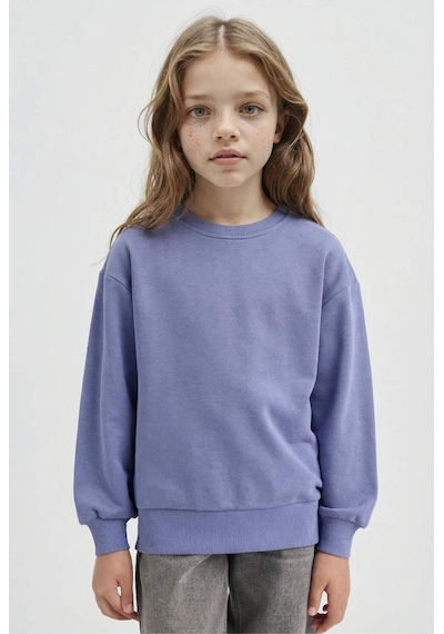 Defacto Kız Çocuk Relax Fit Bisiklet Yaka Basic Düz Sweatshirt A2797a825aupr510 Mor Defacto Kız Çocuk Relax Fit Bisiklet Yaka Basic Düz Sweatshirt A2797a825aupr510 Mor