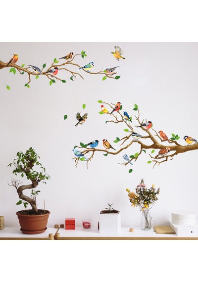 Twig Bird Dekoratif Duvar Sticker Murals Tv Arka Plan Dekoratif Duvar Çıkarımı Ve Peel