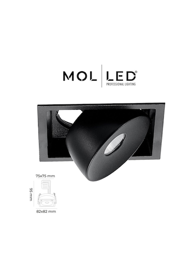 Molled Milano Serisi 8w Kare Sıva Altı Led Spot Siyah Kasa 4000k - Mol3403-2