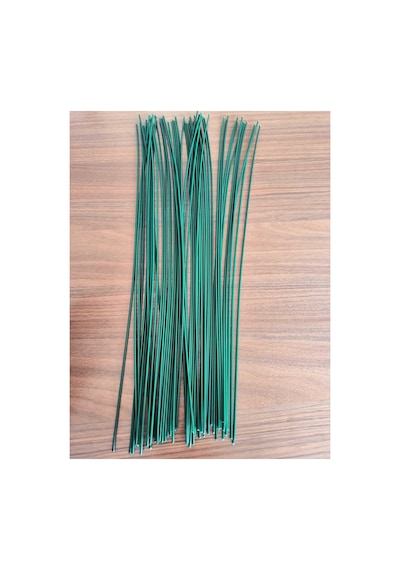 Yapay Çiçek Sapı 2mm 100 Adet Plastik Kaplı Tel Bitki Sabitleme Teli Yeşil - 839034651