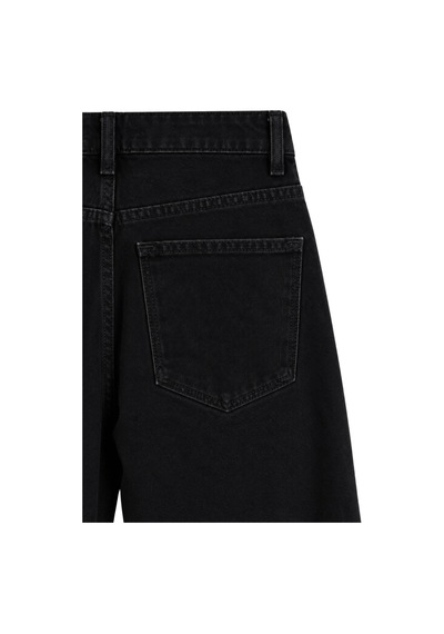 Vadon 1056 Kadın Yüksek Bel Pis Paça Wide Leg Jean Pantolon Siyah