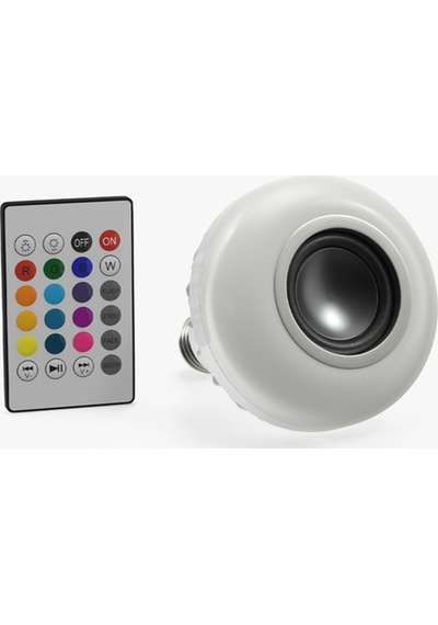 Hoparlör & Bluetooth Rgb Ampul Uzaktan Kumanadalı E27 Duy Beyaz I