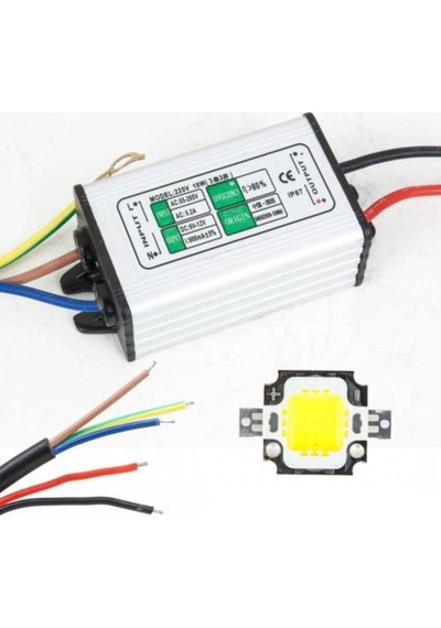 10w Beyaz Power Led Çip 10 Watt Projektör Ledi +led Driver Seti Cob Led