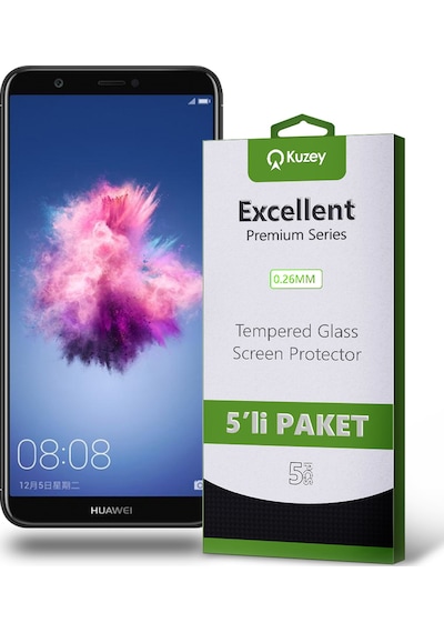 Huawei P Smart ile Uyumlu Temperli Ekran Koruyucu Kırılmaz Cam Ekonomik 5'li Paket