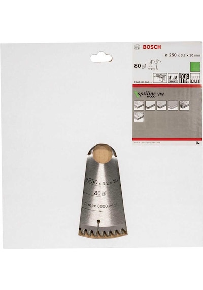 Bosch Optiline Wood 250 x 30 MM 80 Diş Daire Testere Bıçağı - 2608640660