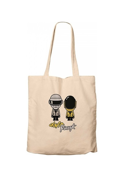 Daft Punk Cartoon Krem Kanvas Bez Çanta Krem