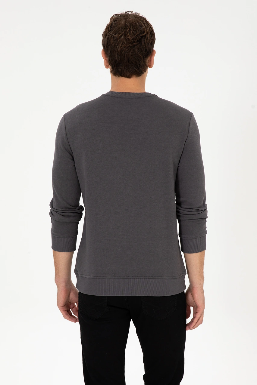 U.S. Polo Assn. Erkek Regular Fit Bisiklet Yaka Gri Sweatshirt 50308717-VR024