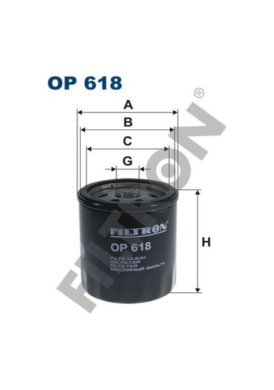 FILTRON OP618 Yağ Filtresi Corolla Uyumlu 1.6-1.8 (76-88) 1.4 04- Auris 1.4D 07- Yarıs1.4D Escort III 1.6İ (83-85)