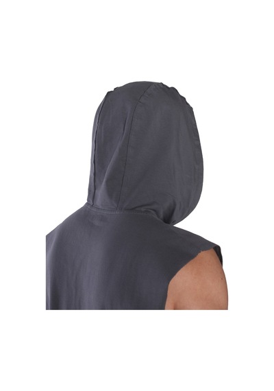 Musclecloth Training Club Kapüşonlu Kolsuz Sweatshirt Füme Gri