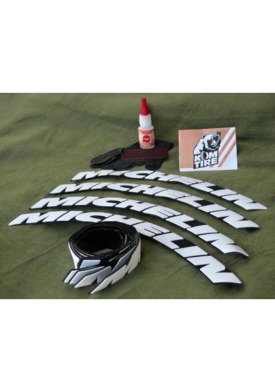 Michelin Motorsiklet Ve Otomobil Araç Lastik Yazısı 2.5 Cm 8 Adet Yapıştırıcı Arma Sticker
