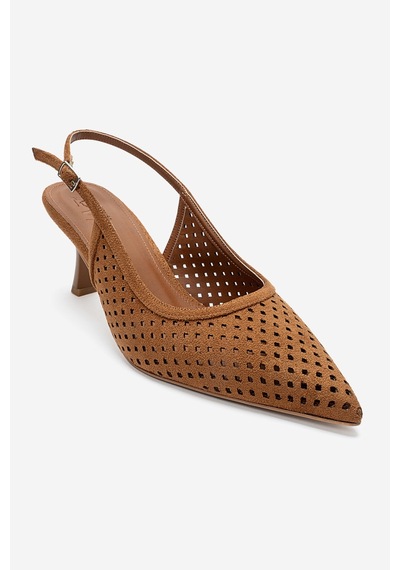 Luvishoes Uvıen Taba Süet Kadın Topuklu Ayakkabı