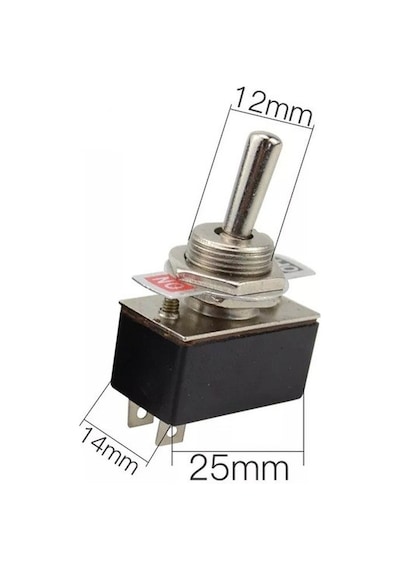 IC-149 Toggle Switch 2P ON-OFF Ø12mm KN3-1 25Adet