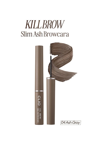 Ultra İnce Fırçalı, Yoğun Pigmentli Kaş Maskarası Kill Brow Slim Ash Browcara 04 Ash Gray Çok Renkli