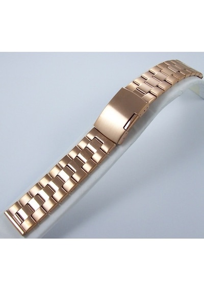 20Mm Fırçalı Roze Bakır Metal Saat Kordonu Çelik 1. Kalite Kolçak