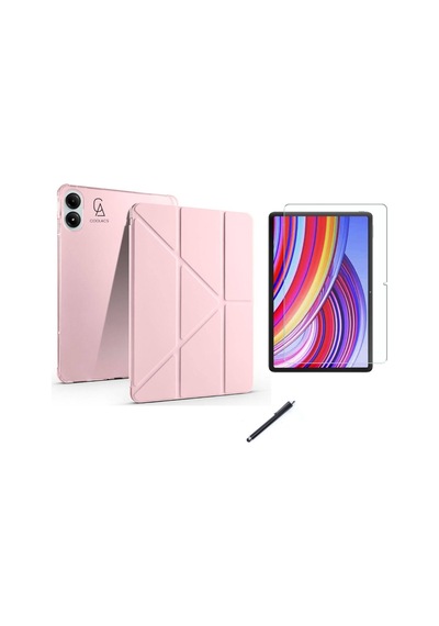 Xiaomi Redmi Pad Pro 12.1 İnç Uyumlu Tri Fold Kalemlikli Tablet Kılıfı Ekran Koruyucu Kalem Seti