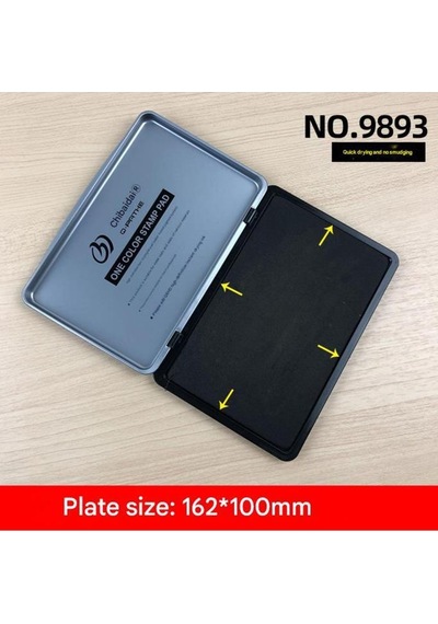 El Istampası Büyük Boy 175 117mm Siyah Mürekkep Pedi 9893 Karışık