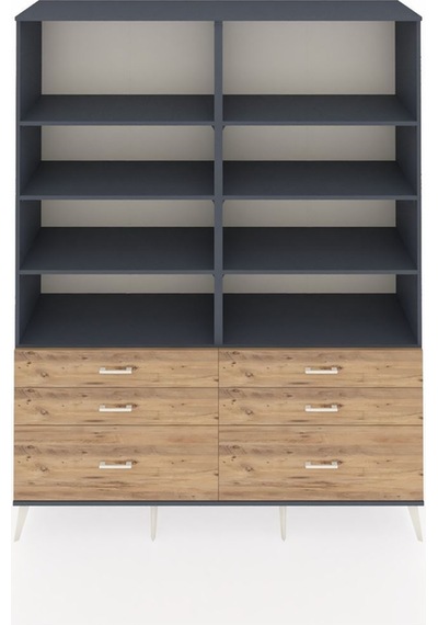 Hyperion Gardrop 8 Raflı 6 Çekmeceli 176x44x221 Antrasit-antrasit/çam Antrasit/çam Hyperion Gardrop 8 Raflı 6 Çekmeceli 176x44x221 Antrasit-antrasit/çam Antrasit/çam