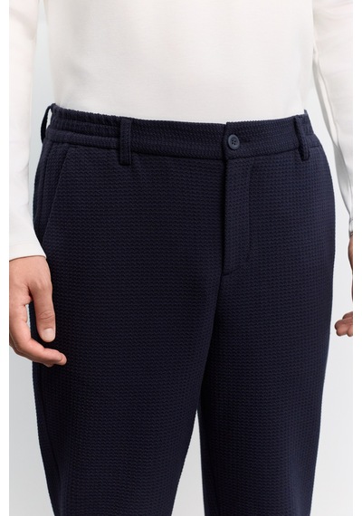 Avva Erkek Lacivert Yanı Lastikli Gofreli Elastan Slim Fit Pantolon A62y3080