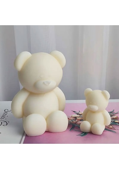 Epoksi Silikon Taş Tozu Beton Mum Kalıbı Büyük Boy Sevimli Ayıcık Kalıbı 7.8x7x6.7 Cm