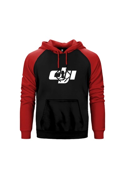 Dji Logo Silüet Gri Renk Reglan Kol Sweatshirt / Hoodie