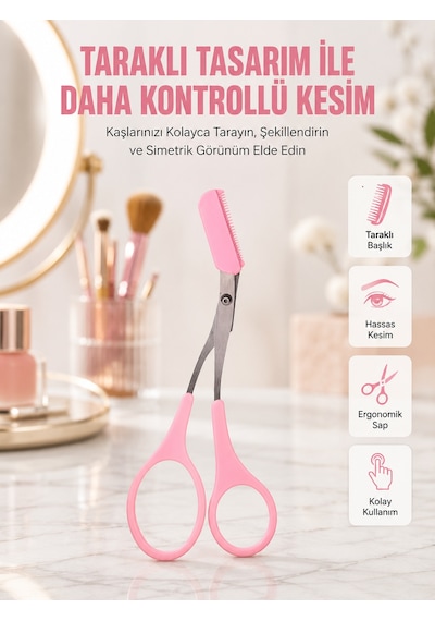 Mini Taraklı Kaş Düzeltici Hassas Şekillendirme Ve Taşınabilir Tasarım - Lisinya Pembe