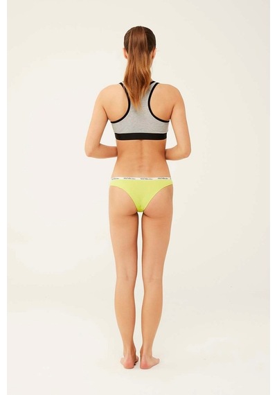 U.S. Polo Assn. Kadın Mercan - Neon Yeşil - Turkuaz 3 Lü Brazilian Slip 66275 Yeşil