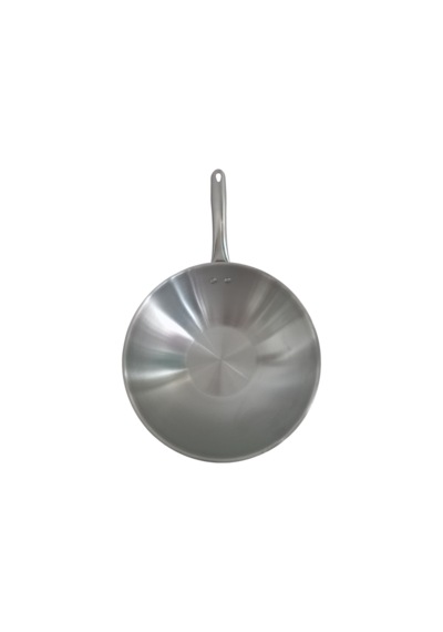 Akdeniz 28 Cm Metal Kulplu Çelik Wok Tava Paslanmaz Çelik