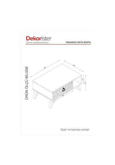Dekorister Exclusive Yakamoz Orta Sehpa Ceviz