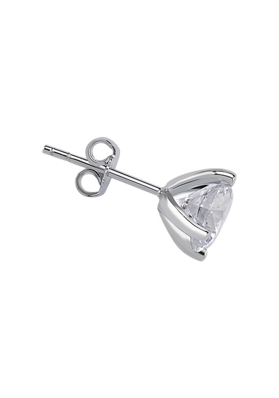 Beyaz Topaz Taşlı Büyük Tektaş Erkek Küpesi 0802e0031
