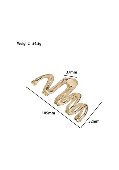 Altın Renk Metal Dalga Model 10 Cm Lüks Mandal Tokası Altın