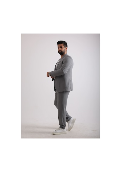 Fashion Plaza Yazın En Favori Kumaşı Gofre Kumaş Spor Takım Elbise Gri