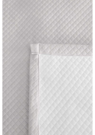 Beyaz Minimal Genç Odası Tek Kişilik Pike Takımı - Kapitone Gri 160x220 Cm Mevsimlik Yatak Örtüsü Pamuksu Kum Gölgeliği