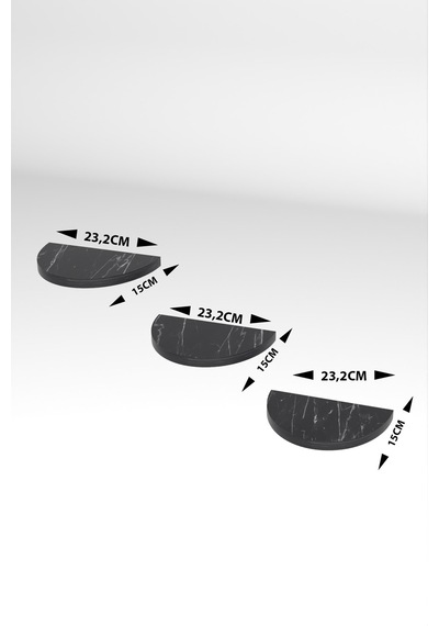 3'lü Oval Duvar Rafı Bej Diğer