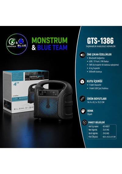 Gts 1386 Bluetooth Mini Speaker Siyah