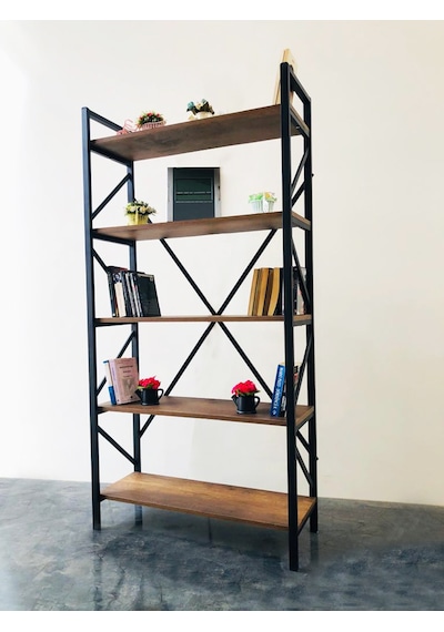 Metingüneşmobilya Güneş Metal Dekoratif Ahşap Kitaplık 90X180 Cm Metingüneşmobilya Güneş Metal Dekoratif Ahşap Kitaplık 90X180 Cm