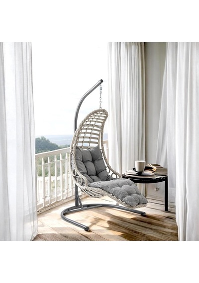 Tr Bodrum 1 Kişilik Rattan Bahçe Salıncağı Genel