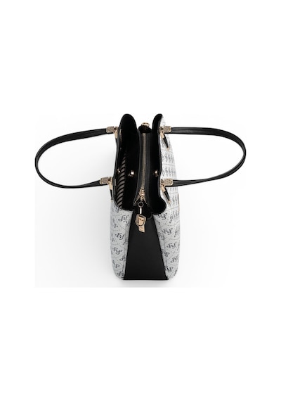 Silver & Polo Silver Polo Beyaz - Siyah Monogram Kadın El Çantası Sp1205