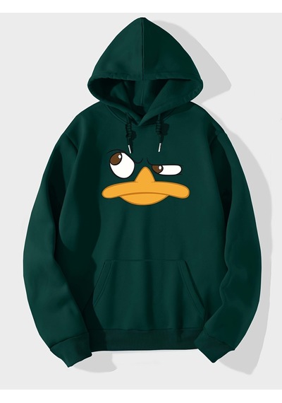 Uyguntarz Unisex Sinirli Duffy Baskılı Oversize Sweatshirt Yeşil