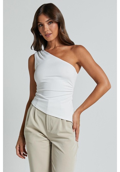 Seeh Beyaz Tek Omuzlu Basic Kadın Body Sh144