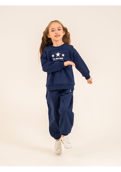 U.S. Polo Assn. Civil Girls 4-8 Yaş Eşofman Takımı - Lacivert