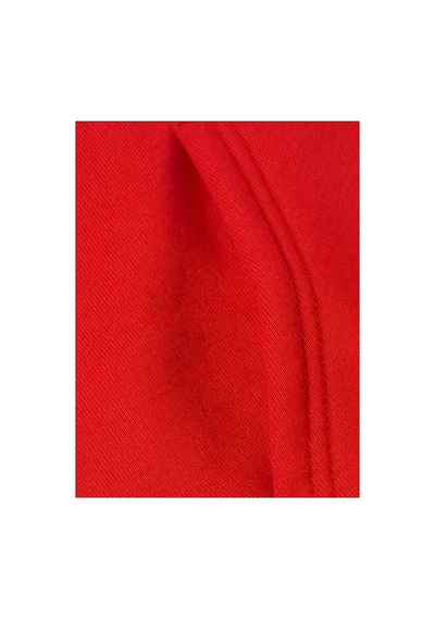 Medinenur Fermuar Desenli Kedili Kapüşonlu Oversize Sweatshirt Kırmızı