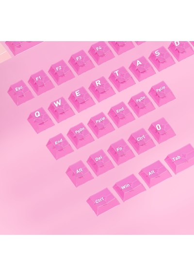 Mekanik Klavye Keycaps Rgb Şeffaf Gaming Pbt Tuş Takımı Pembe