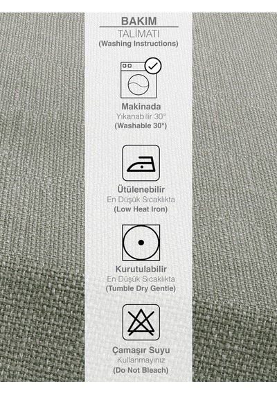 Br Perle Mint Rengi Keten Dokulu Masa Örtüsü