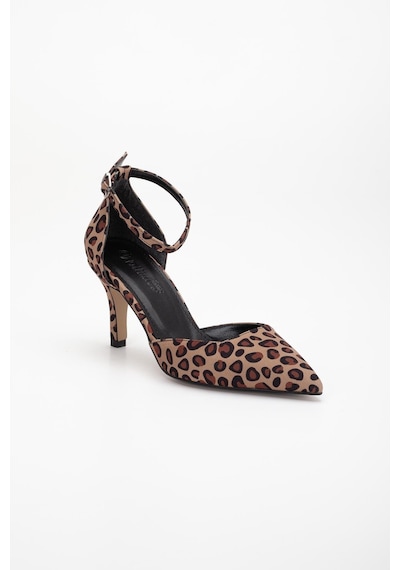 Dilimler Ayakkabı Büyük Numara Kadın Topuklu Ayakkabı Leopar Saten Karnı Yarık Model Baretli-3663 Leopar Dilimler Ayakkabı Büyük Numara Kadın Topuklu Ayakkabı Leopar Saten Karnı Yarık Model Baretli-3663 Leopar