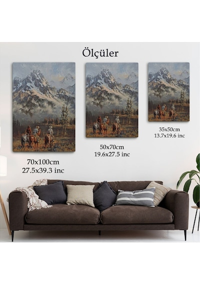Es10 modagos068 Amerikalı Kovboylar Dekoratif Duvar Tablosu-6149 (50 x 70)