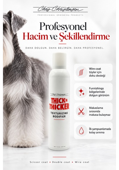 Chris Christensen Thick N Thicker Hacimlendiren Güçlendirici Kedi Köpek Tüy Spreyi 296 Gr