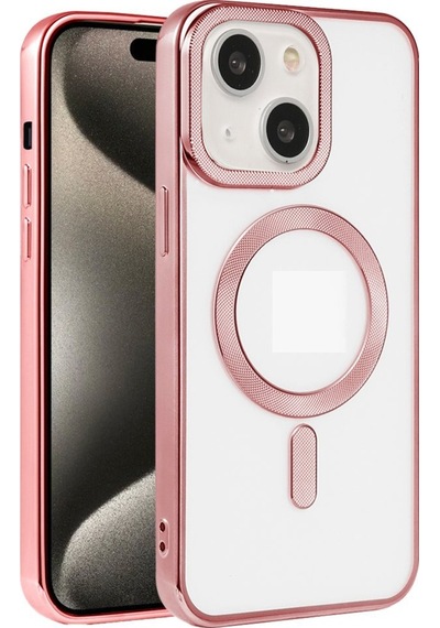 Apple Uyumlu iPhone 15 Kılıf Pütür Dizayn Magsafe Şeffaf Krns Case