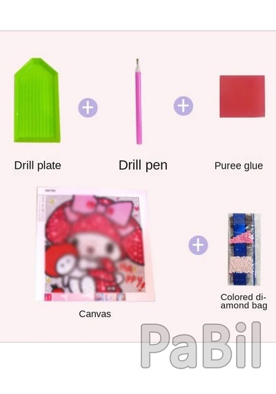 Dıy Kendin Yap Hello Kitty Kuromi Elmas Boyama Seti 15x15 -1